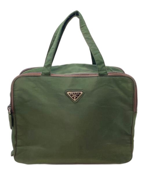 PRADA（プラダ）PRADA (プラダ) ヴィンテージナイロン バニティバッグ マルチバッグ オリーブ グリーン サイズ:実寸参照の古着・服飾アイテム