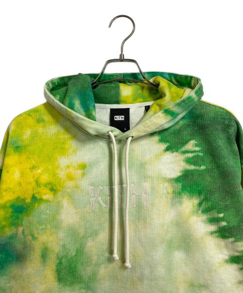 KITH（キス）KITH (キス) 23SS TREATS SKELETON NELS Hoodie ボーン刺繍ロゴタイダイパーカー　2023年 グリーン サイズ:Lの古着・服飾アイテム