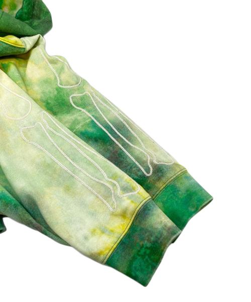 KITH（キス）KITH (キス) 23SS TREATS SKELETON NELS Hoodie ボーン刺繍ロゴタイダイパーカー　2023年 グリーン サイズ:Lの古着・服飾アイテム