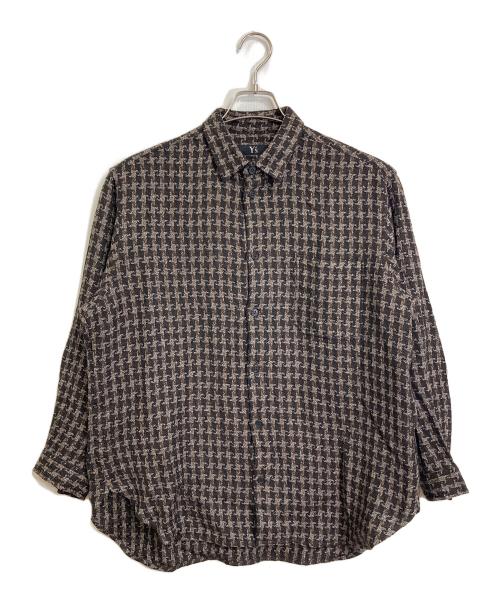 Y's（ワイズ）Y's (ワイズ) 【古着】90’Sウールレーヨンツイードシャツ　長袖シャツ　日本製　99SS ブラウン サイズ:実寸参照の古着・服飾アイテム