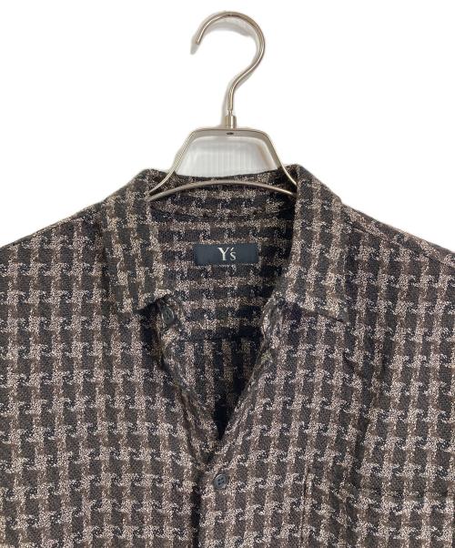 Y's（ワイズ）Y's (ワイズ) 【古着】90’Sウールレーヨンツイードシャツ　長袖シャツ　日本製　99SS ブラウン サイズ:実寸参照の古着・服飾アイテム