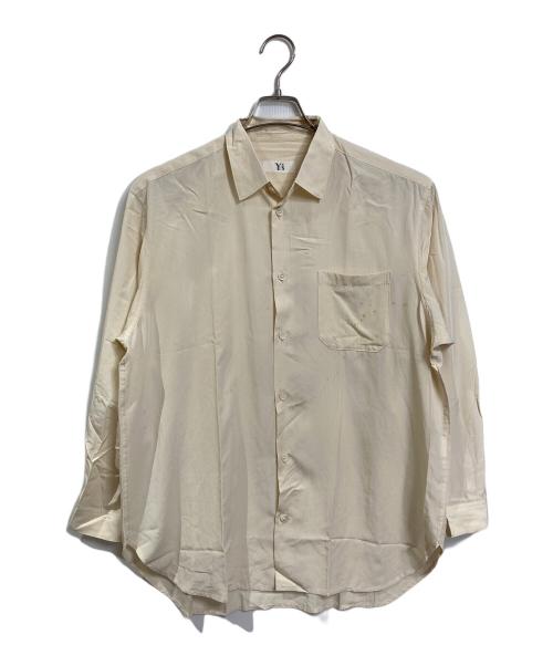 Y's（ワイズ）Y's (ワイズ) レーヨンポリシャツ　長袖シャツ　無地　日本製 アイボリー サイズ:実寸参照の古着・服飾アイテム