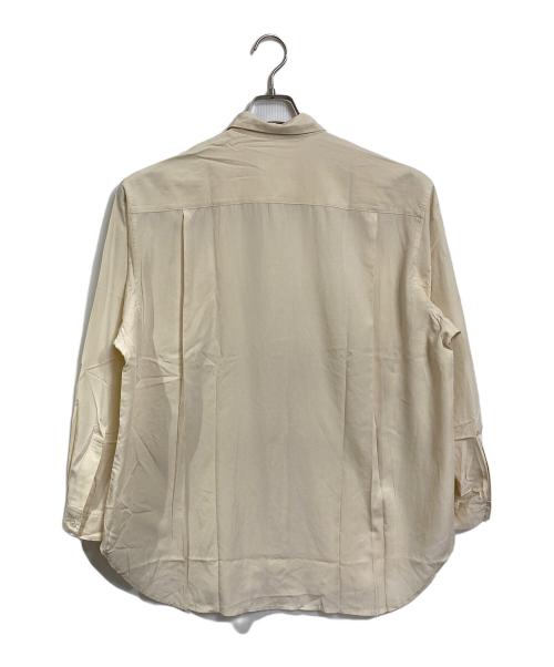 Y's（ワイズ）Y's (ワイズ) レーヨンポリシャツ　長袖シャツ　無地　日本製 アイボリー サイズ:実寸参照の古着・服飾アイテム