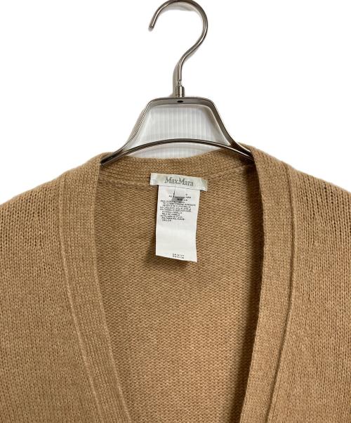 MaxMara（マックスマーラ）MaxMara (マックスマーラ) キャメル混ロングカーディガン　ロングカーディガン　白タグ ベージュ サイズ:Mの古着・服飾アイテム