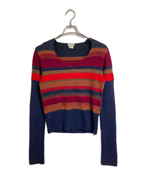 DRIES VAN NOTEN（ドリスヴァンノッテン）DRIES VAN NOTEN (ドリスヴァンノッテン) 【古着】90'SVネックニット　長袖ニット　ライカ期 90年代 マルチカラー サイズ:Sの古着・服飾アイテム