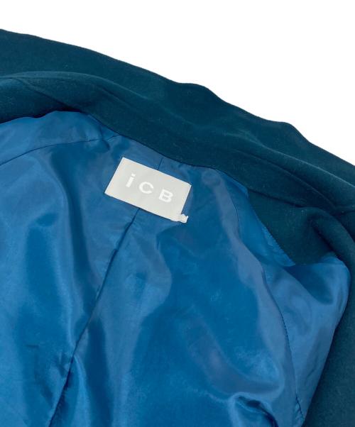 icB（アイシービー）icB (アイシービー) ウールリバー ロングトレンチコート　カシミヤ混 グリーン サイズ:4の古着・服飾アイテム