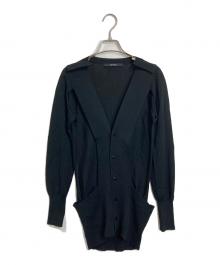 LIMI feu（リミフゥ）の古着「ニットカーディガン　デザイントップス　レイヤード　日本製」｜ブラック