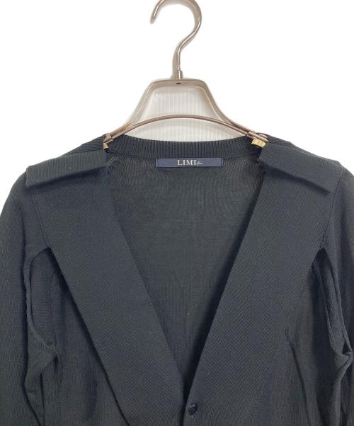 LIMI feu（リミフゥ）LIMI feu (リミフゥ) ニットカーディガン　デザイントップス　レイヤード　日本製 ブラック サイズ:Sの古着・服飾アイテム