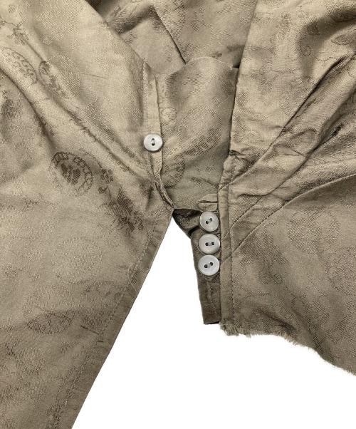 DRIES VAN NOTEN（ドリスヴァンノッテン）DRIES VAN NOTEN (ドリスヴァンノッテン) 【古着】カシュクールカットオフシルクジャケット　アウター　ライトアウター　デザイントップス　ブラウス　90年代 ライカ期 グリーン サイズ:36の古着・服飾アイテム