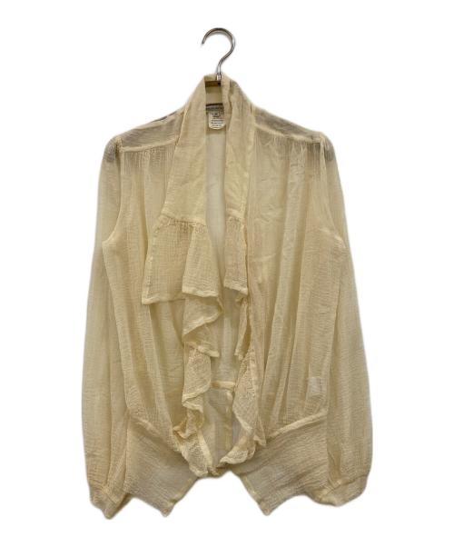 DRIES VAN NOTEN（ドリスヴァンノッテン）DRIES VAN NOTEN (ドリスヴァンノッテン) シルクブレンドシアーブラウス ベージュ サイズ:36の古着・服飾アイテム