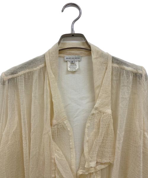 DRIES VAN NOTEN（ドリスヴァンノッテン）DRIES VAN NOTEN (ドリスヴァンノッテン) シルクブレンドシアーブラウス ベージュ サイズ:36の古着・服飾アイテム