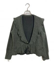 HaaT（ハート）の古着「フリルジャケット　デザインジャケット　アウター　ライトアウター　日本製」｜グリーン