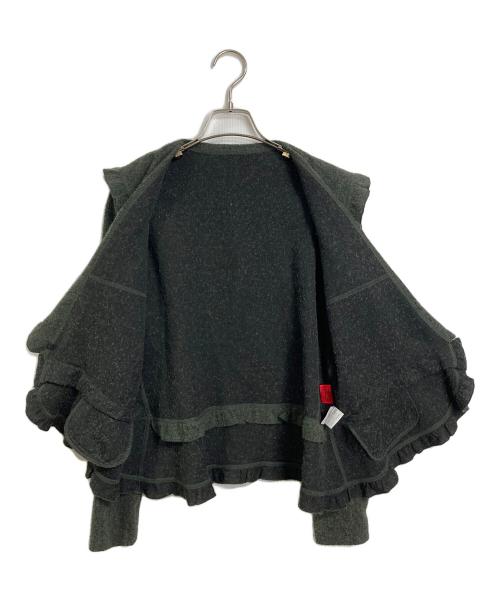 HaaT（ハート）HaaT (ハート) フリルジャケット　デザインジャケット　アウター　ライトアウター　日本製 グリーン サイズ:2の古着・服飾アイテム