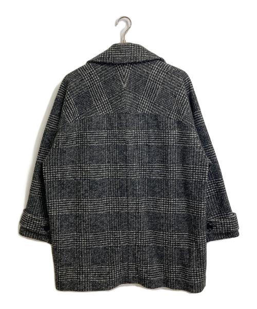 Spick and Span（スピック＆スパン）Spick and Span (スピックアンドスパン) Wスライバーチェックハーフコート　ミドル丈 グレー サイズ:36の古着・服飾アイテム