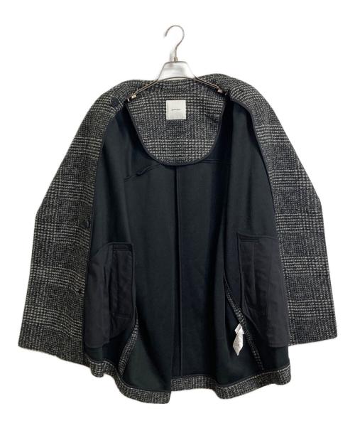 Spick and Span（スピック＆スパン）Spick and Span (スピックアンドスパン) Wスライバーチェックハーフコート　ミドル丈 グレー サイズ:36の古着・服飾アイテム