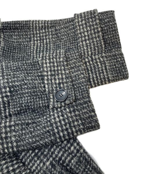 Spick and Span（スピック＆スパン）Spick and Span (スピックアンドスパン) Wスライバーチェックハーフコート　ミドル丈 グレー サイズ:36の古着・服飾アイテム
