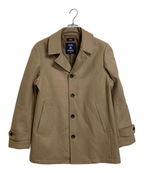 SHIPS（シップス）SHIPS (シップス) スーパー160Sメリノウール メルトンシングルピーコート ベージュ サイズ:Lの古着・服飾アイテム
