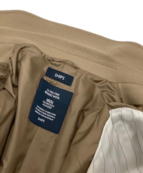 SHIPS（シップス）SHIPS (シップス) スーパー160Sメリノウール メルトンシングルピーコート ベージュ サイズ:Lの古着・服飾アイテム