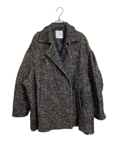 CLANE（クラネ）CLANE (クラネ) ミックスループツイードボックスコート ベージュ×ブラック サイズ:1の古着・服飾アイテム