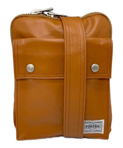 PORTER（ポーター）PORTER (ポーター) キャメルレザーショルダーバッグ　日本製 ベージュの古着・服飾アイテム