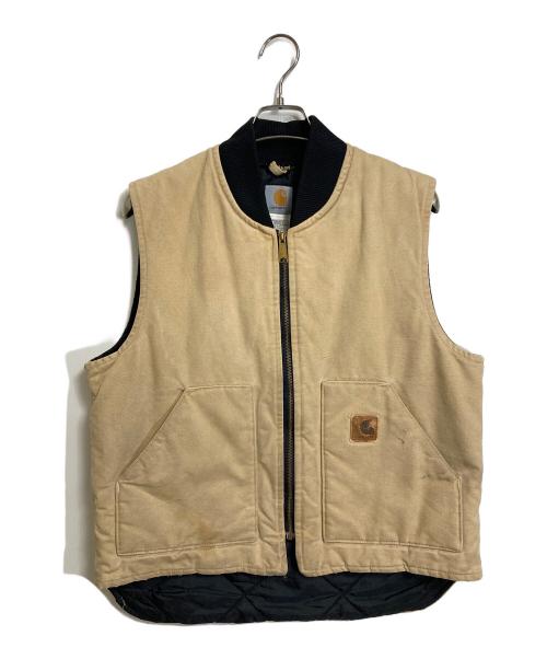 CarHartt（カーハート）CarHartt (カーハート) ダックベスト　中綿ベスト　アウター　USA製 ベージュ サイズ:Lの古着・服飾アイテム