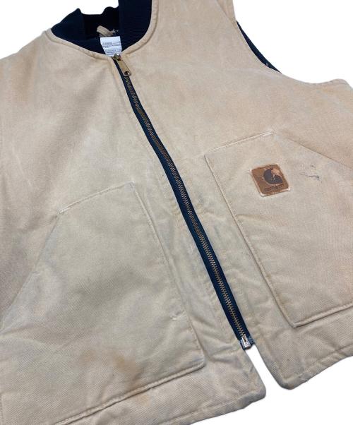 CarHartt（カーハート）CarHartt (カーハート) ダックベスト　中綿ベスト　アウター　USA製 ベージュ サイズ:Lの古着・服飾アイテム