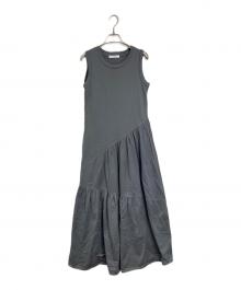 CINOH（チノ）の古着「REFINA CUTSEW DRESS ノースリーブワンピース　カットソードレス　日本製」｜グリーン