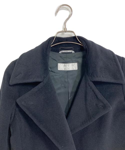 MaxMara（マックスマーラ）MaxMara (マックスマーラ) ウールアンゴラコート　ロングコート　アウター　イタリア製 ブラック サイズ:38の古着・服飾アイテム