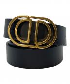 Christian Diorクリスチャン ディオール）の古着「30モンテーニュ　レザーベルト　ベルト　イタリア製」｜ブラック