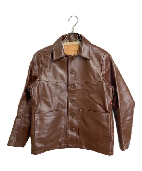 anachronorm（アナクロノーム）anachronorm (アナクロノーム) ホースレザージャケット　レザージャケット　馬革 ブラウン サイズ:1の古着・服飾アイテム