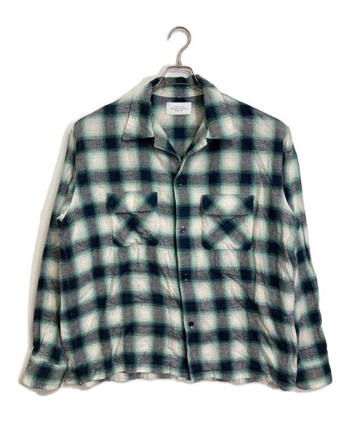 UNUSED（アンユーズド）UNUSED (アンユーズド) Ombre checked shirt　オンブレ チェック シャツ　長袖シャツ グリーン サイズ:3の古着・服飾アイテム