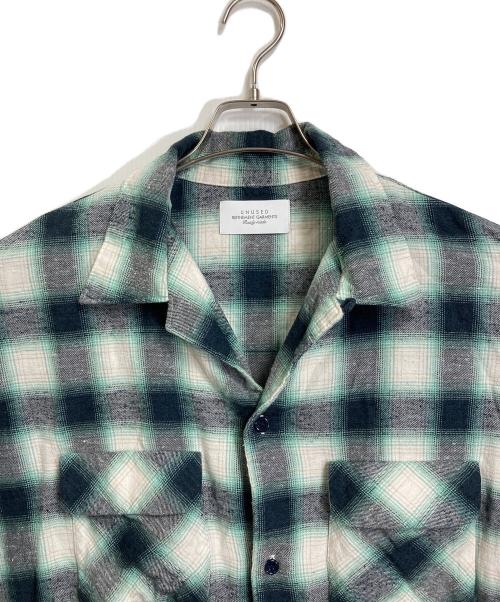 UNUSED（アンユーズド）UNUSED (アンユーズド) Ombre checked shirt　オンブレ チェック シャツ　長袖シャツ グリーン サイズ:3の古着・服飾アイテム