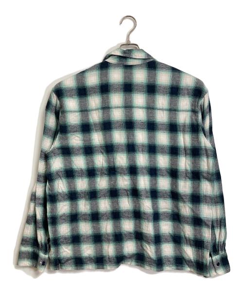 UNUSED（アンユーズド）UNUSED (アンユーズド) Ombre checked shirt　オンブレ チェック シャツ　長袖シャツ グリーン サイズ:3の古着・服飾アイテム