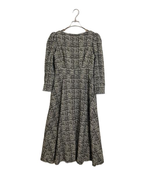 HER LIP TO（ハーリップトゥ）Her lip to (ハーリップトゥ) ClassicTweedDress クラシッククラシックツイードドレス　ロングワンピース　ロングドレス　セレモニー ベージュ×ブラック サイズ:Mの古着・服飾アイテム