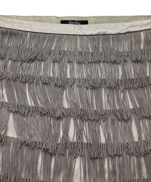 UNDERCOVER（アンダーカバー）UNDERCOVER (アンダーカバー) 11AW フリンジデニムスカート　ミニスカート　フリンジスカート ベージュ サイズ:3の古着・服飾アイテム