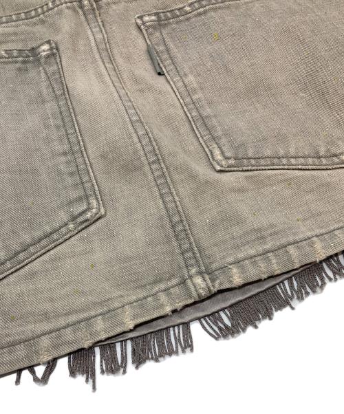 UNDERCOVER（アンダーカバー）UNDERCOVER (アンダーカバー) 11AW フリンジデニムスカート　ミニスカート　フリンジスカート ベージュ サイズ:3の古着・服飾アイテム