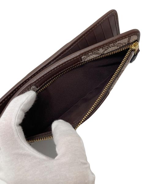 COACH（コーチ）COACH (コーチ) エッセンシャル スリム ウォレット・シグネチャー ジャカード ブラウン サイズ:実寸参照の古着・服飾アイテム