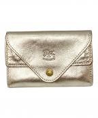 IL BISONTEイル ビゾンテ）の古着「レザーウォレット　ミニ財布　カードケース　イタリア製」｜ゴールド