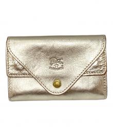 IL BISONTE（イル ビゾンテ）の古着「レザーウォレット　ミニ財布　カードケース　イタリア製」｜ゴールド