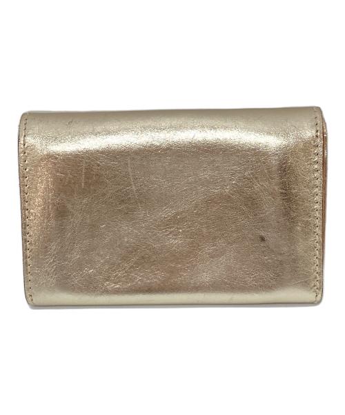 IL BISONTE（イル ビゾンテ）IL BISONTE (イル ビゾンテ) レザーウォレット　ミニ財布　カードケース　イタリア製 ゴールド サイズ:実寸参照の古着・服飾アイテム