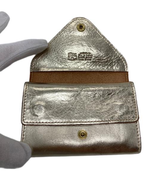 IL BISONTE（イル ビゾンテ）IL BISONTE (イル ビゾンテ) レザーウォレット　ミニ財布　カードケース　イタリア製 ゴールド サイズ:実寸参照の古着・服飾アイテム