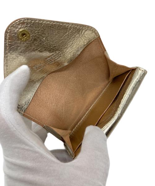 IL BISONTE（イル ビゾンテ）IL BISONTE (イル ビゾンテ) レザーウォレット　ミニ財布　カードケース　イタリア製 ゴールド サイズ:実寸参照の古着・服飾アイテム