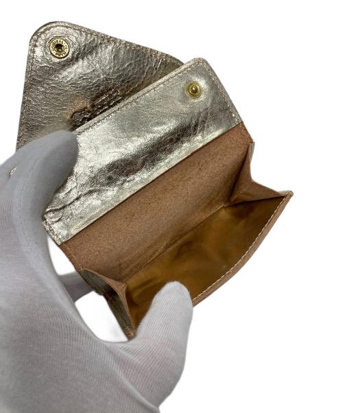 IL BISONTE（イル ビゾンテ）IL BISONTE (イル ビゾンテ) レザーウォレット　ミニ財布　カードケース　イタリア製 ゴールド サイズ:実寸参照の古着・服飾アイテム