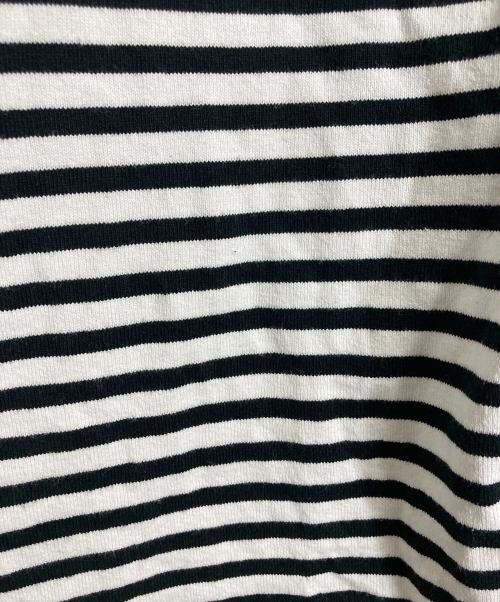 TAKAHIROMIYASHITA TheSoloIst.（タカヒロミヤシタ ザソロイスト）TAKAHIROMIYASHITA TheSoloIst. ボーダーボートネックカットソー ハトメボタン　長袖カットソー　ボーダーカットソー　デザインカットソー　オーバーサイズ ブラック×ホワイト サイズ:46の古着・服飾アイテム