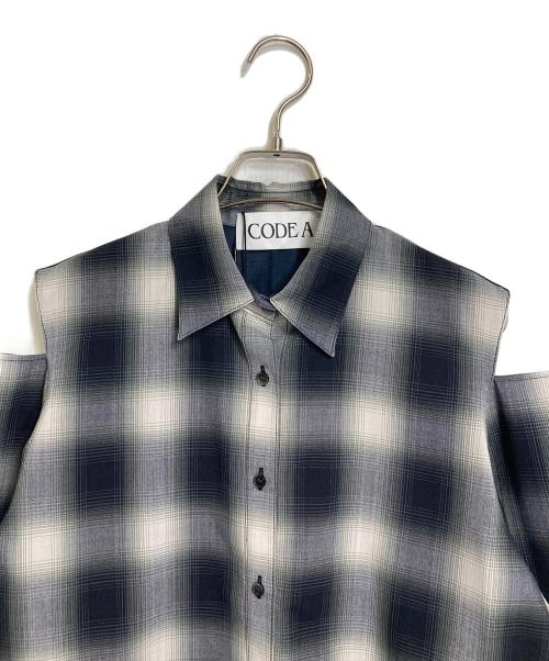 CODE A（コードエー）CODE A (コードエー) shadow check over shirt シャドーチェックオーバーサイズシャツ　25年モデル グレー×ブラック オンブレチェック サイズ:FREE 未使用品の古着・服飾アイテム