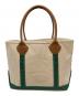 L.L.Bean（エルエルビーン）の古着「BOAT&TOTE レザーハンドルトートバッグ」｜アイボリー×グリーン