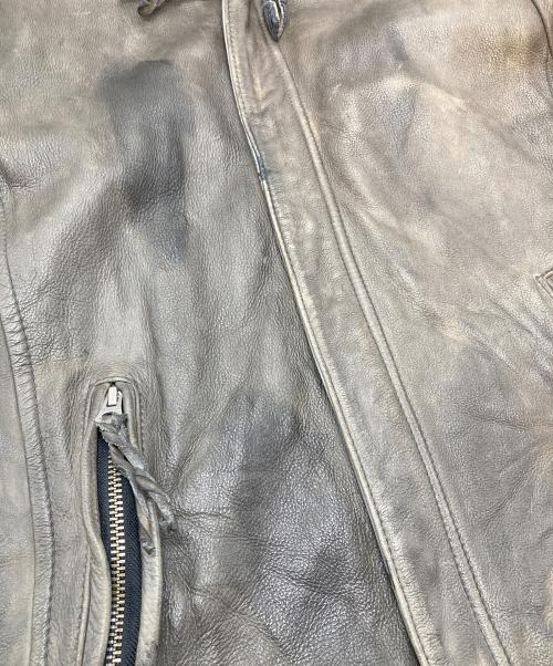Schott（ショット）Schott (ショット) CLASSIC RACER JACKET  USED加工レザージャケット　クラシックレーサージャケット　アウター　牛革 グレー サイズ:Sの古着・服飾アイテム