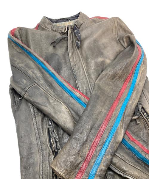 Schott（ショット）Schott (ショット) CLASSIC RACER JACKET  USED加工レザージャケット　クラシックレーサージャケット　アウター　牛革 グレー サイズ:Sの古着・服飾アイテム