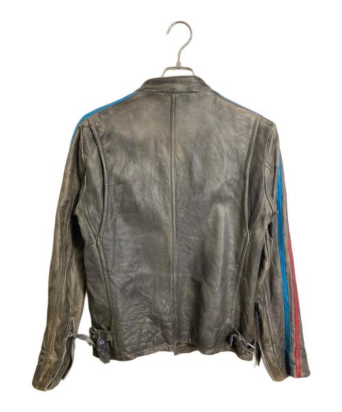 Schott（ショット）Schott (ショット) CLASSIC RACER JACKET  USED加工レザージャケット　クラシックレーサージャケット　アウター　牛革 グレー サイズ:Sの古着・服飾アイテム