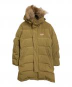 DANTONダントン）の古着「フード付きロングダウンコート　ダウンコート　アウター　ラクーンファー」｜ベージュ